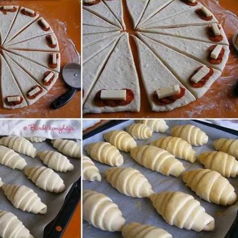 Szalámis-sajtos kifli recept