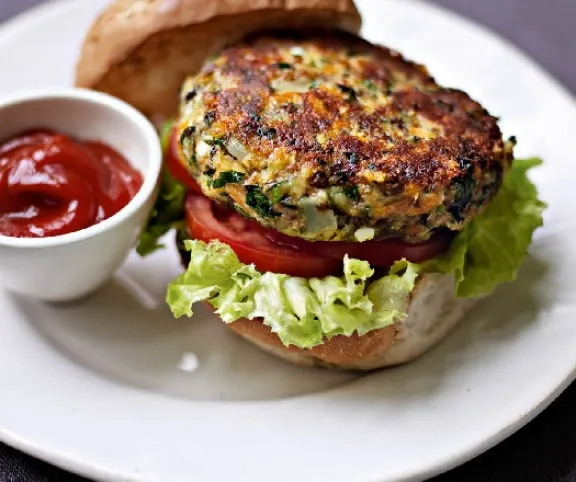 Csicseriborsó burger recept