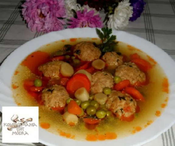 Zöldborsós húsgombócos leves recept