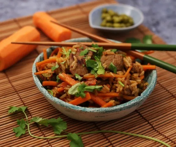 Sült rizs marhahússal recept