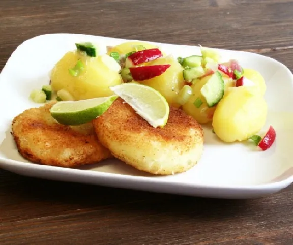 Rántott karalábé fűszeres mártogatóssal recept