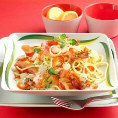 Szalonnás spagetti recept