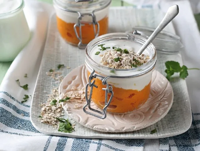 Sütőtökkrém joghurttal és zabpehellyel recept