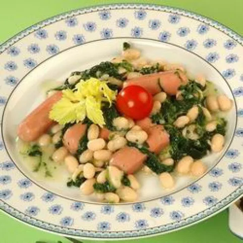 Gyöngybabos virsli recept