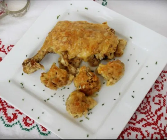 Csőben sült karfiolos csirkecomb recept