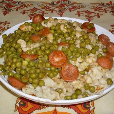 Zöldborsópörkölt kolbásszal recept