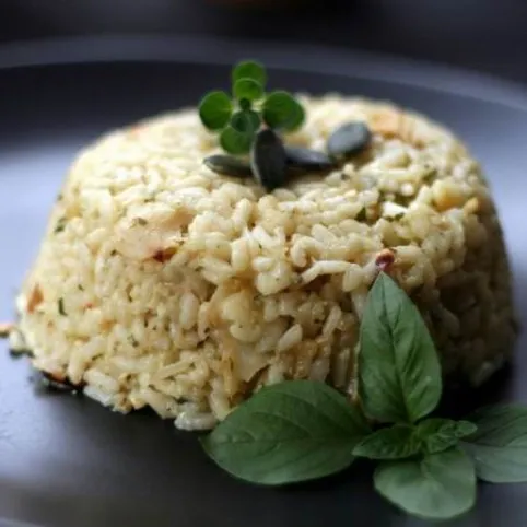 Pestós rizottó hekkel recept