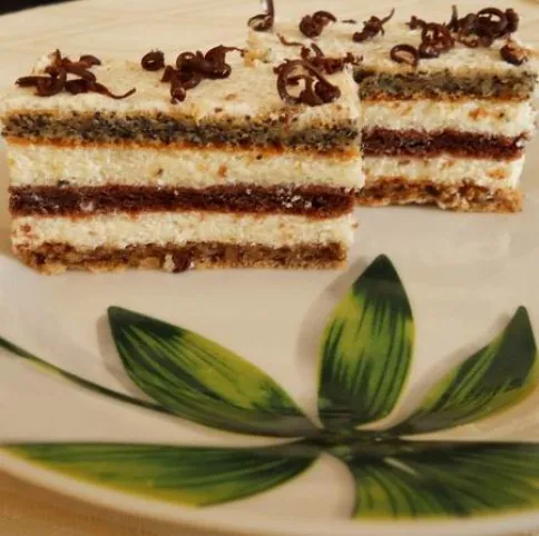 Négyszínű sütemény recept