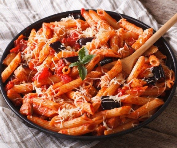 Padlizsános penne recept