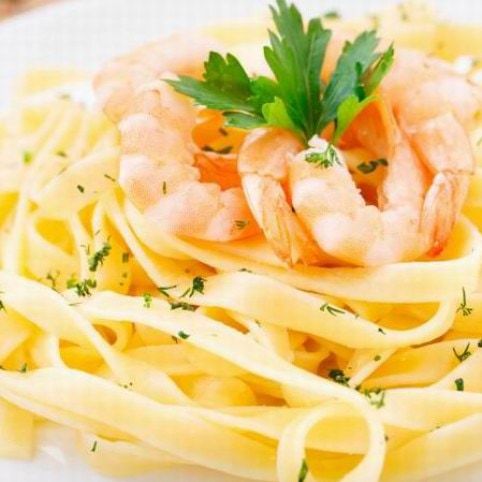 Garnélarákos tagliatelle recept