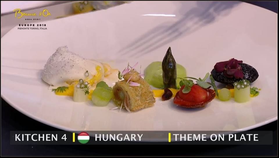 A magyar csapat tálja, a címe: Hungarian summer’s eve, azaz Magyar nyári este (fotó: Magyar Bocuse d'Or Akadémia Facebook oldala)