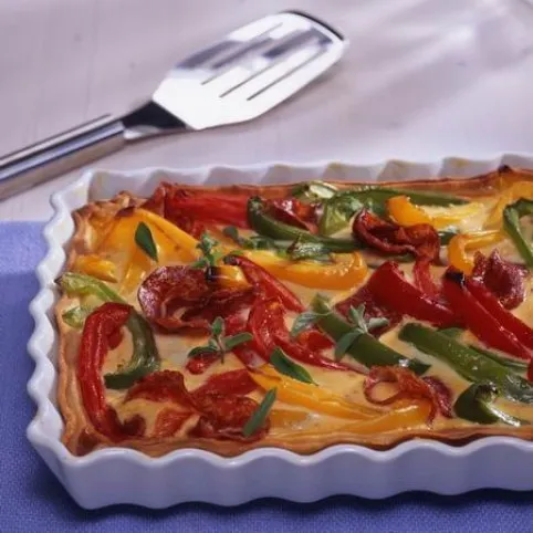Színes paprikás quiche recept