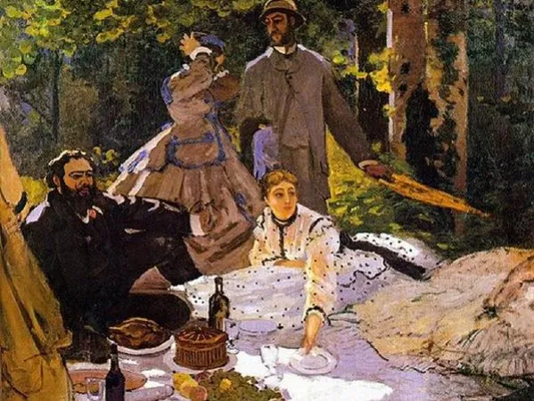 Claude Monet reggelije a szabadban (1865/66) szintén a tekintélyes párizsi múzeumban látható