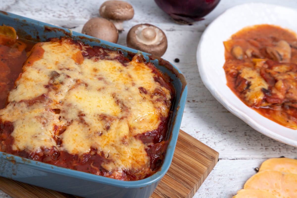 Édesburgonyás lasagne glutén- és tejmentesen