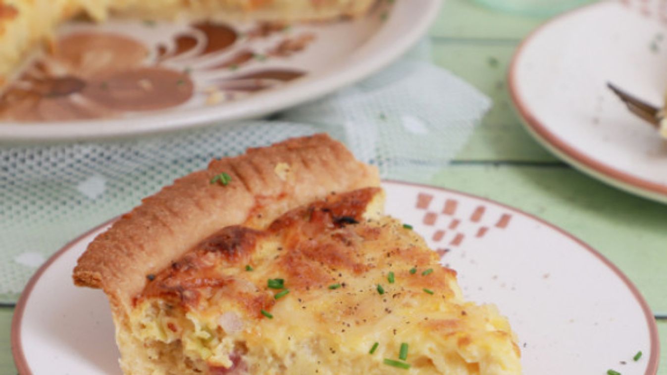 Póréhagymás-szalonnás pite (quiche lorraine)