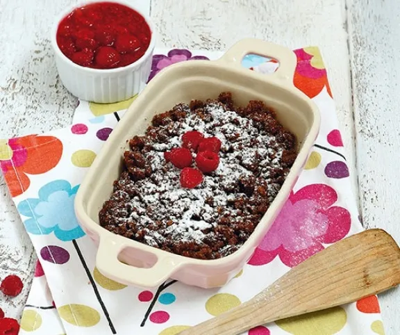 Nutellás császármorzsa málnaszósszal recept