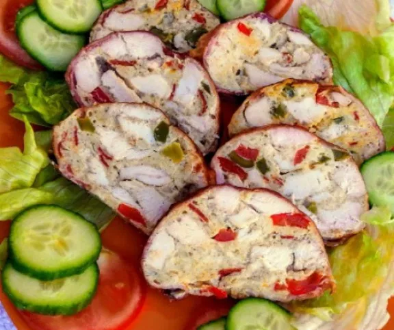 Baconös-sajtos csirkemell őzgerincben recept