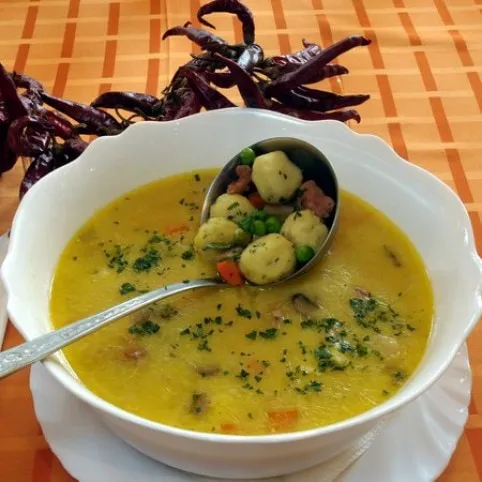 Nyírségi gombócleves borjúhússal recept