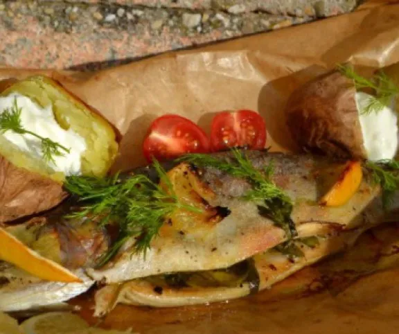 Pisztráng sütőpapírban sütve recept