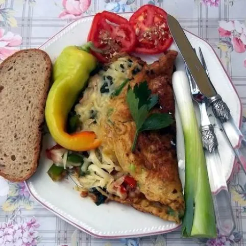 Sajtos omlette mángolddal recept