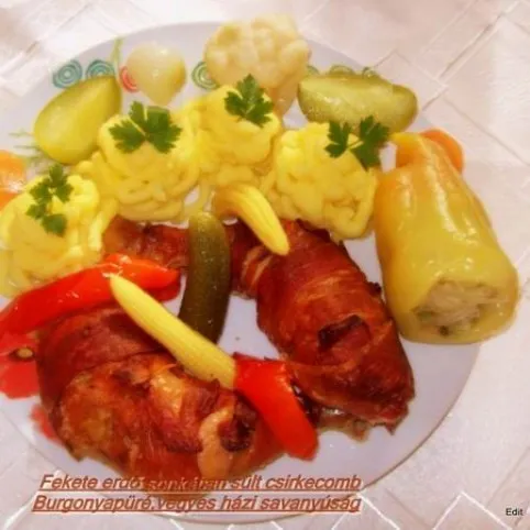 Sonkában sült csirkecomb recept