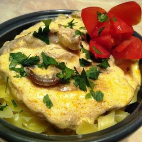 Tejfölös-gombás szelet részegesen recept