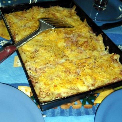 Sonkás laska recept