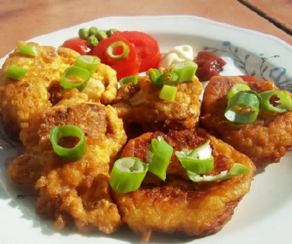 Bundában sült karfiolfasírt és krumplis tócsni  recept
