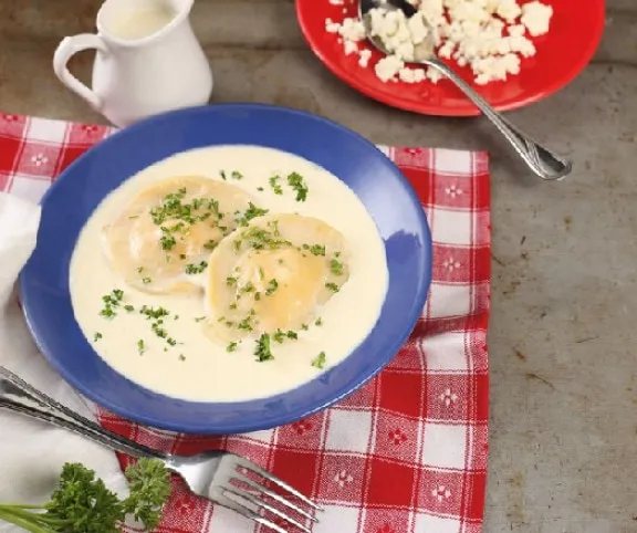 Juhtúrós ravioli spárgaszószban recept