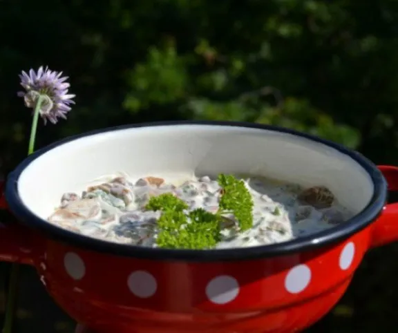 Joghurtos szegfűgomba-saláta recept