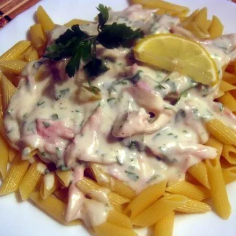 Füstölt pisztráng mini pennével recept