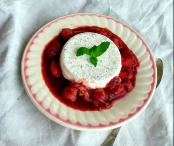 Panna cotta balzsamos eperraguval recept