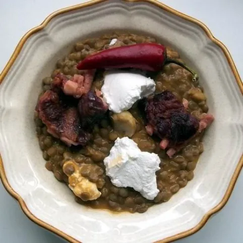 Lencsefőzelék sertésoldalassal recept