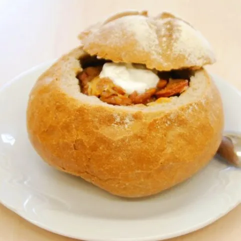 Káposztás bableves cipóban II. recept