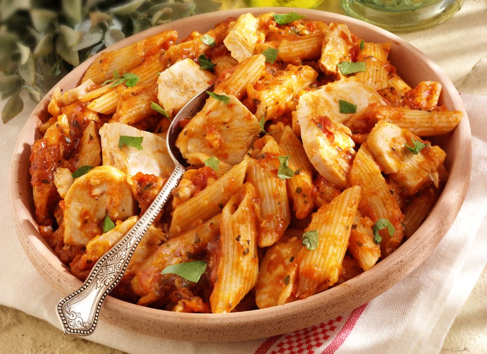 Penne all arrabbiata csirkemellel>>>