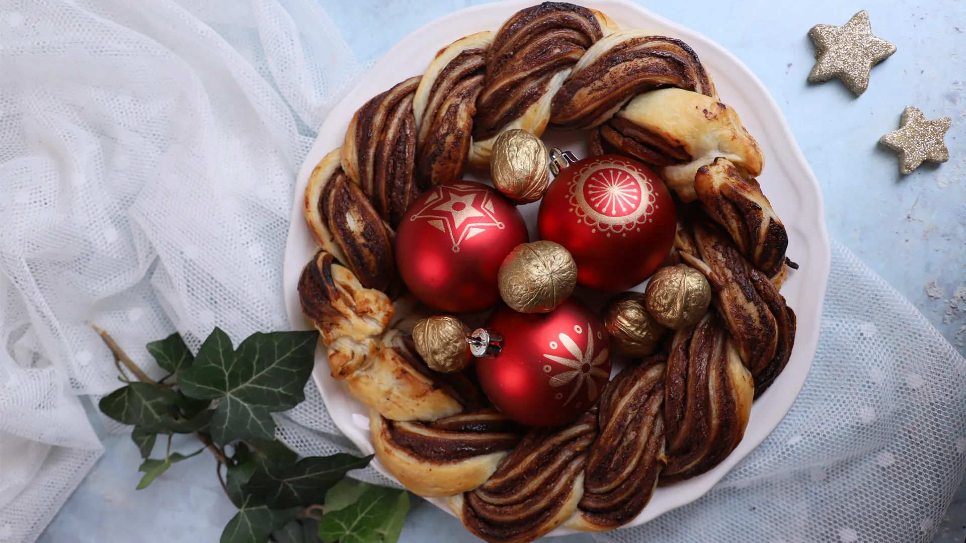 Mogyorókrémes fonott koszorú recept