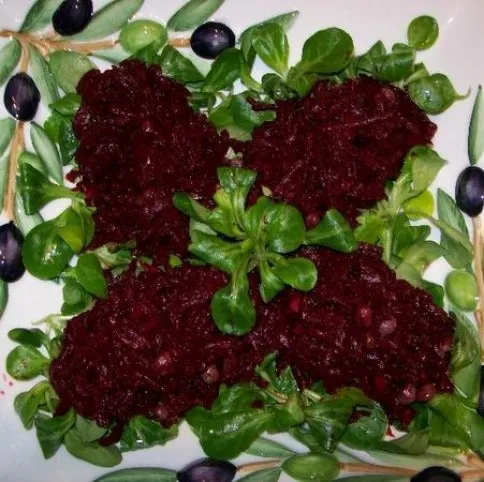 Sült cékla madársaláta ágyon recept
