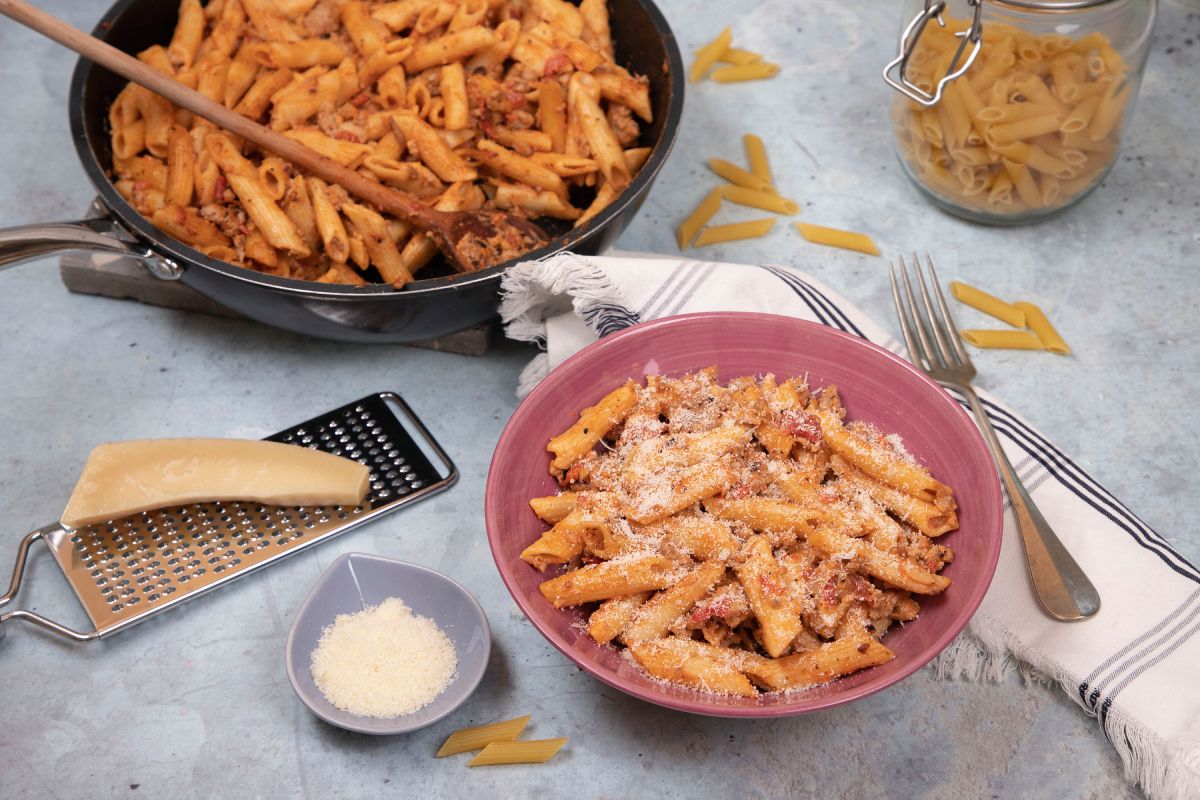 Egyedényes darált húsos penne>>>