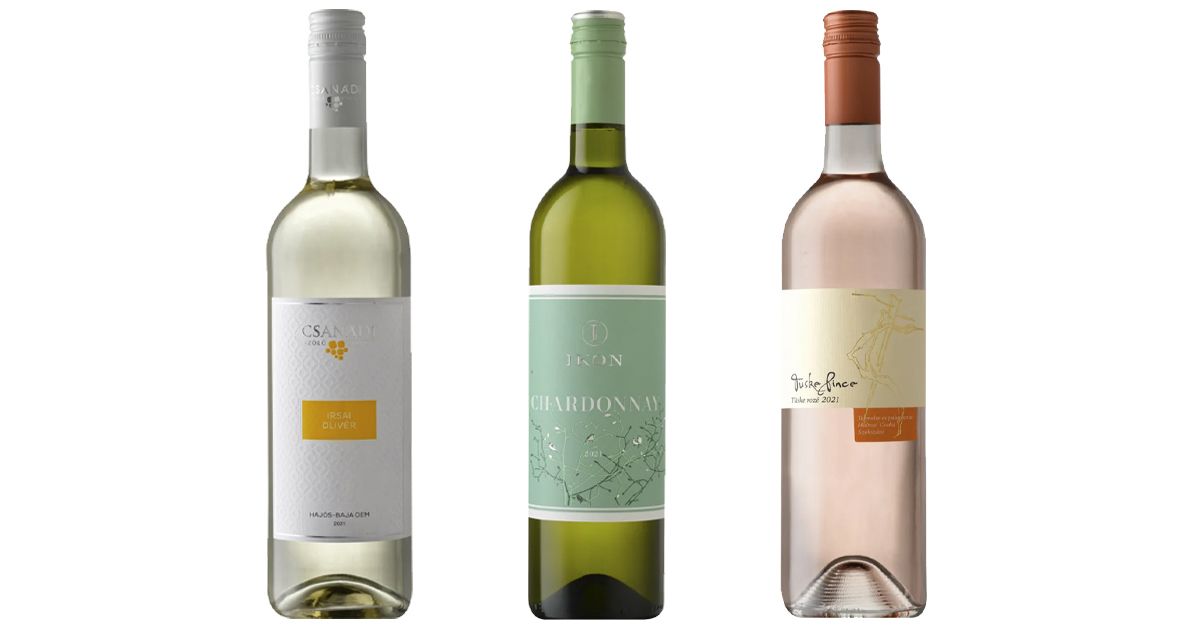 3 fröccsbor 2000 forint alatt: Csanádi Irsai Olivér 2021, IKON Chardonnay 2021, Tüske Rosé 2021