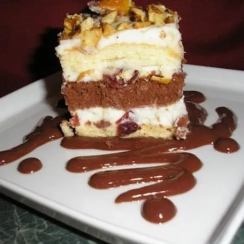Somlói kocka csokiöntettel recept