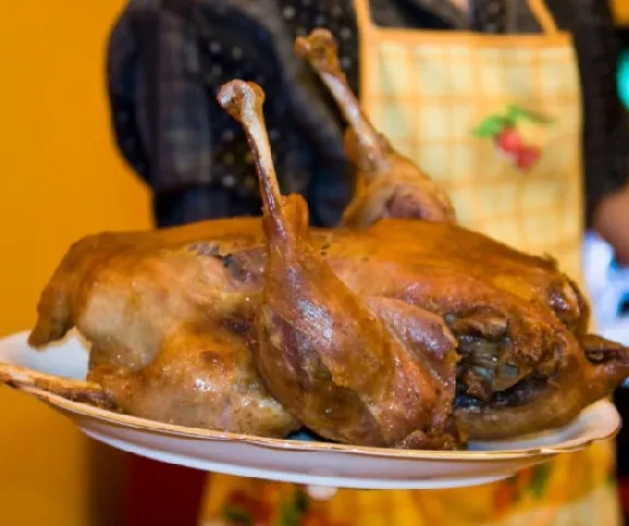 Gesztenyével és almával töltött liba recept