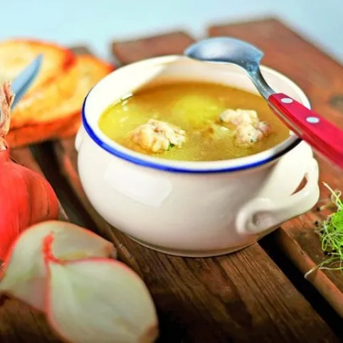Hagymaleves húsgombóccal  recept