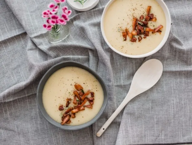 Hideg burgonyakrémleves szalonnával recept