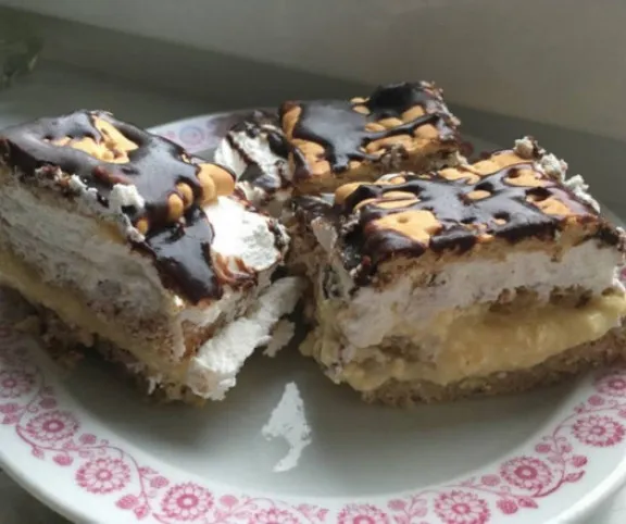 Vaníliakrémes diós sütemény (Habos gondolat) recept