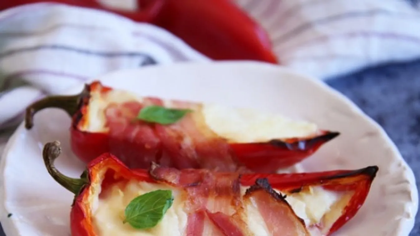 Baconös sajtkrémes paprika