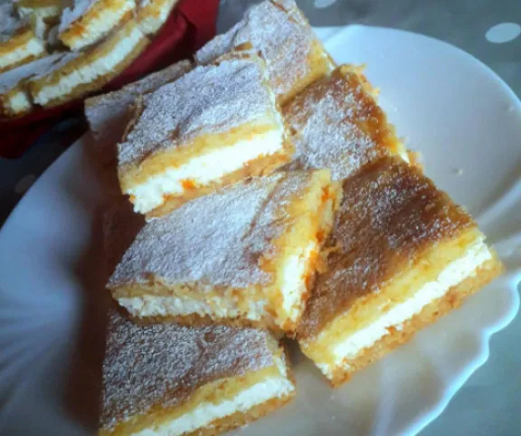 Sárgabaraclekváros-túrós pite recept