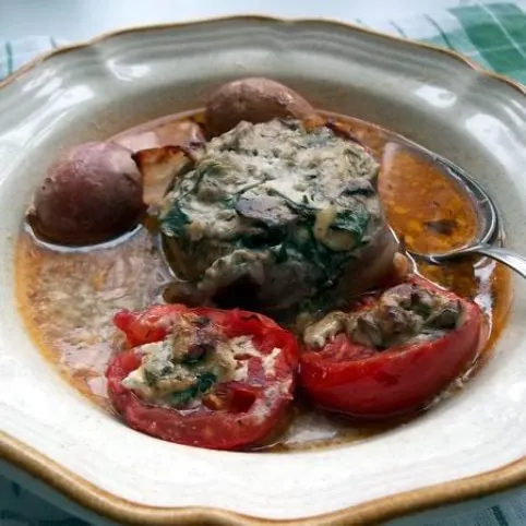 Kecskesajtos töltött gomba recept