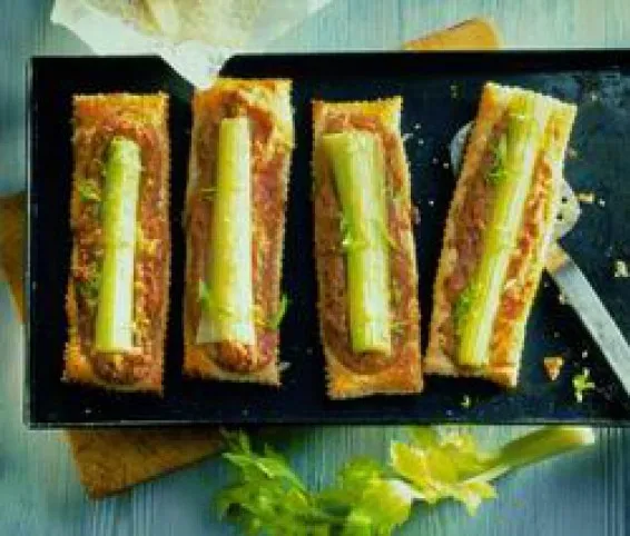 Sonkás szárzeller stangli  recept