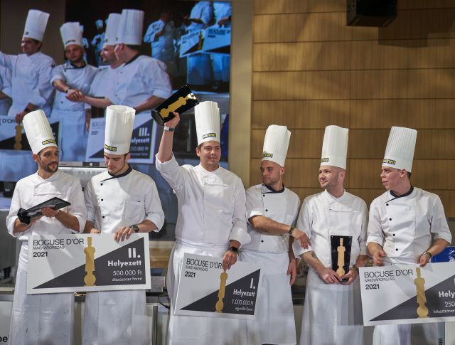 Dalnoki Bence győzelme a 2021-es Bocuse d'Or magyar döntőjén  / Fotó: Magyar Bocuse d'Or Akadémia Facebook oldala