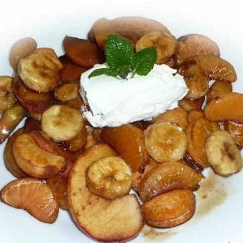 Balzsamecetben karamellizált gyümölcsök recept